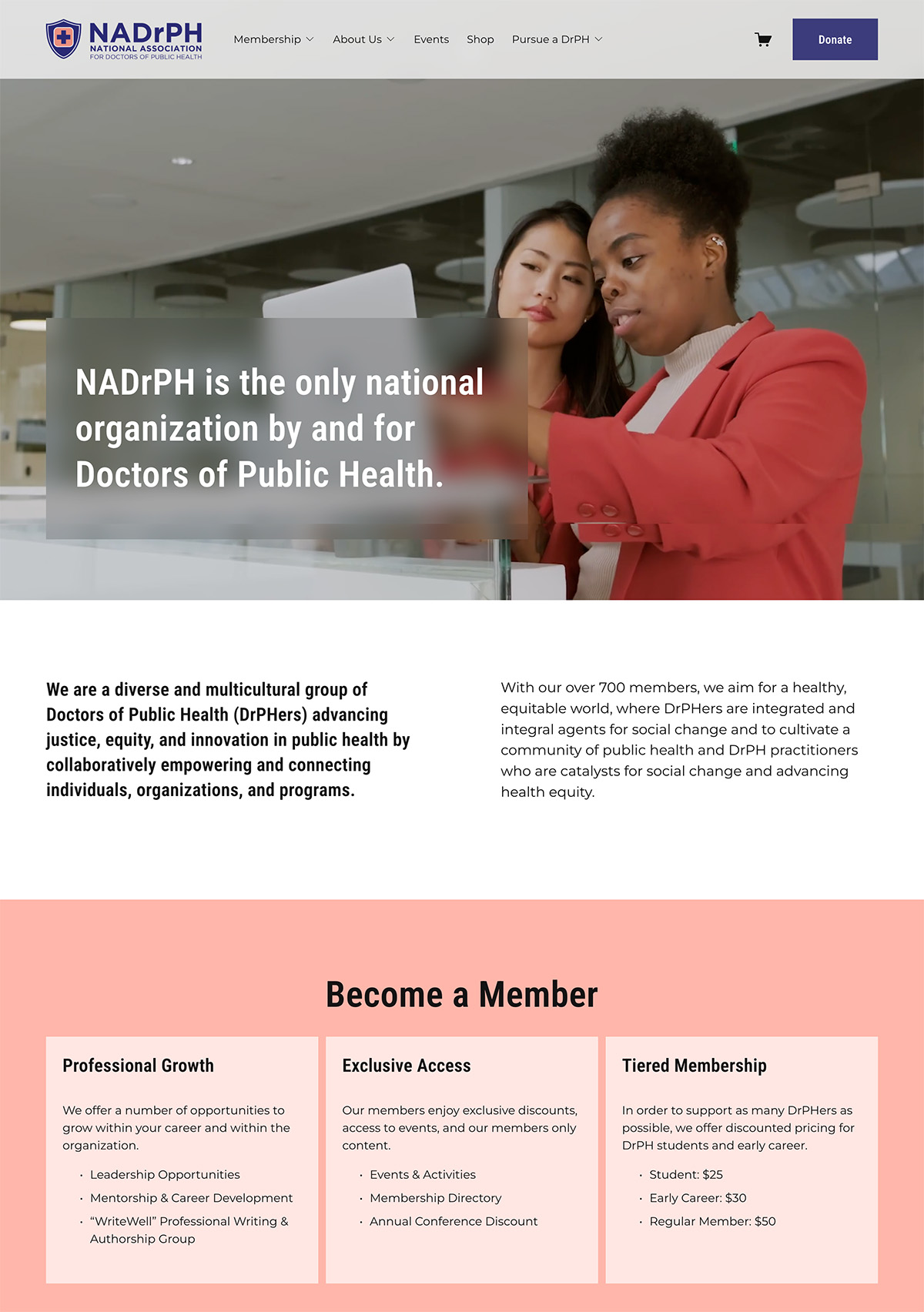 NADrPH website homepage