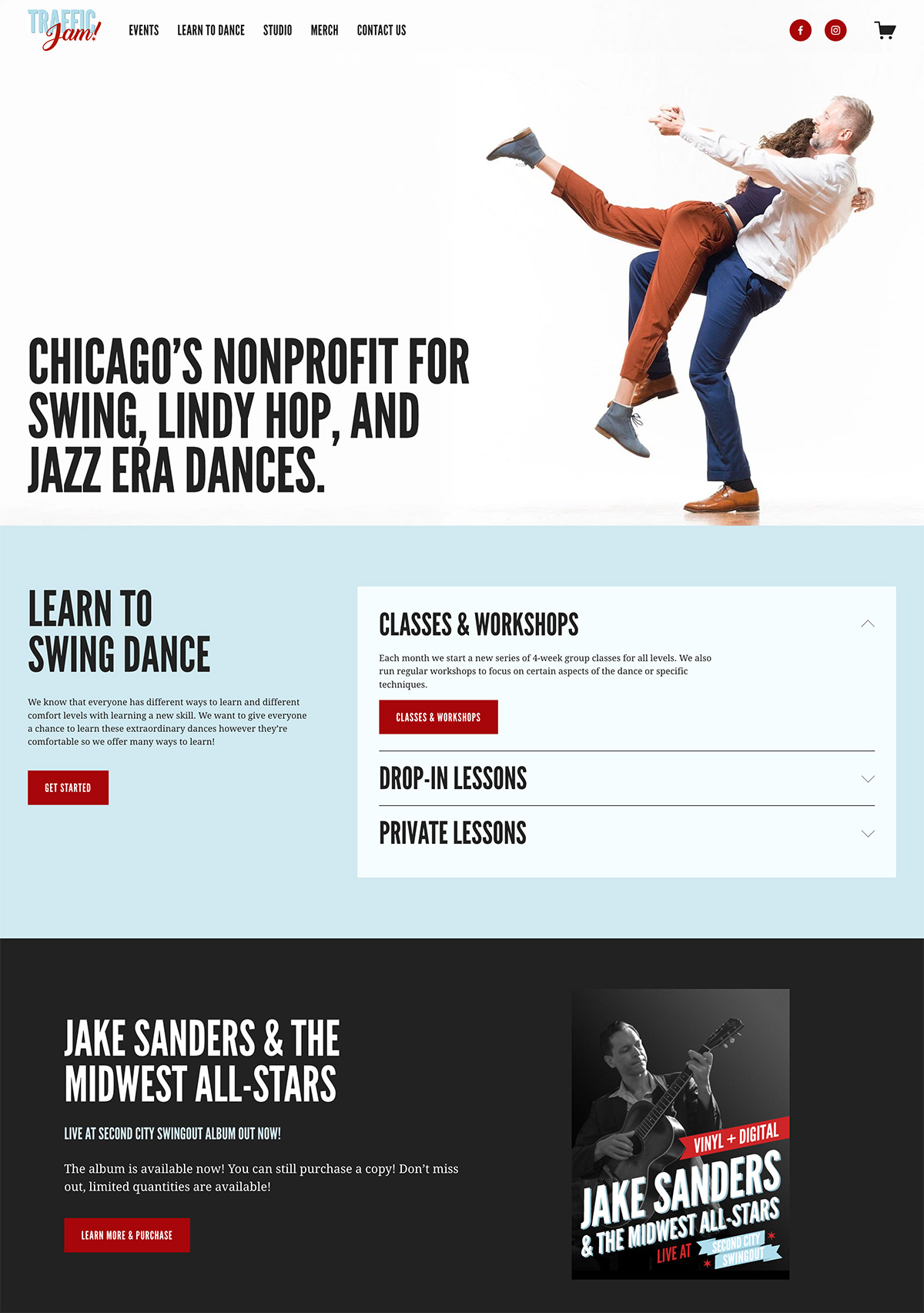 Traffic Jam! Swing website homepage